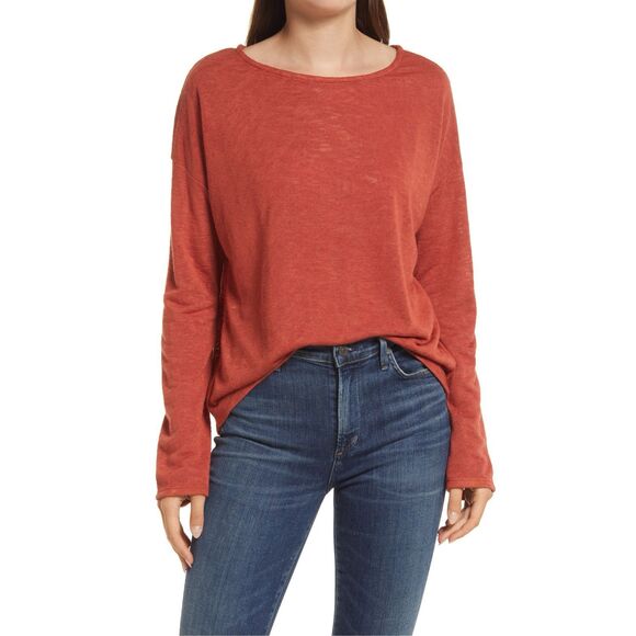 Treasure & Bond Structured Knit Tunic Top in Red Ochre at Nordstrom, Size Medium - Picture 1 of 3